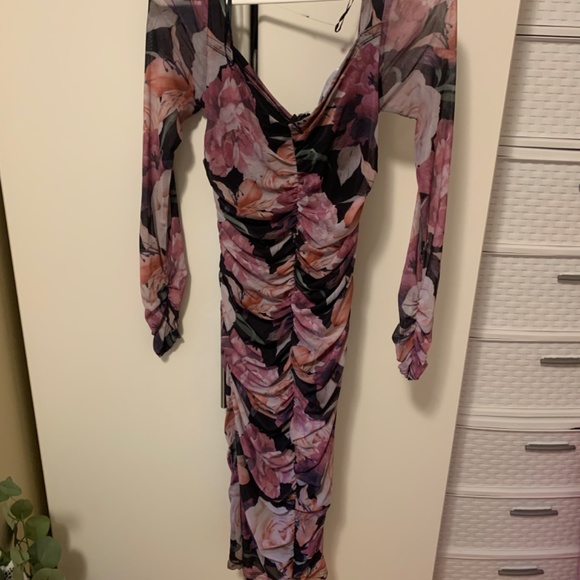 Bodycon Floral Dress for Women - Picture 3 of 4